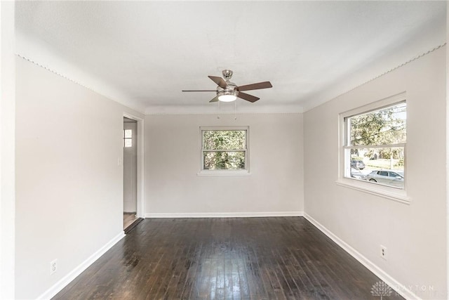 1337 Shepherd Ln, Hamilton, OH 45215 - spare room with ceiling fan and dark wood-style flooring