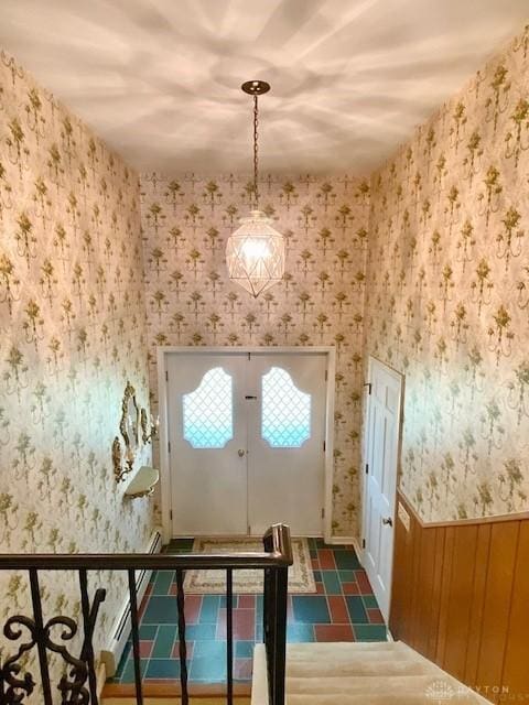 9476 Sheehan Rd, Dayton, OH 45458 - entryway featuring wallpapered walls