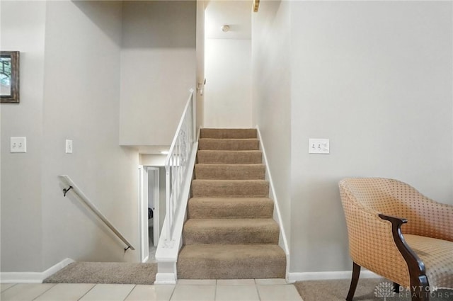 1360 Fenway Ct, Centerville, OH 45458 - stairway with tile patterned flooring and baseboards
