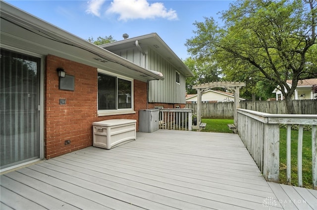 1360 Fenway Ct, Centerville, OH 45458 - deck featuring a fenced backyard and a pergola