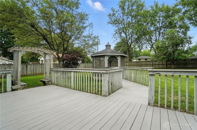 1360 Fenway Ct, Centerville, OH 45458 - wooden terrace featuring a gazebo and a fenced backyard