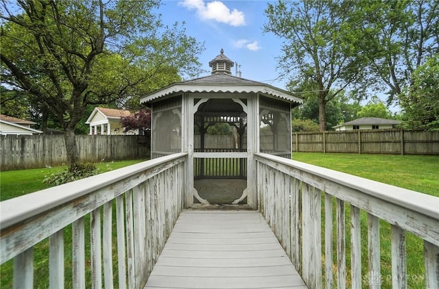1360 Fenway Ct, Centerville, OH 45458 - wooden terrace with a fenced backyard and a gazebo
