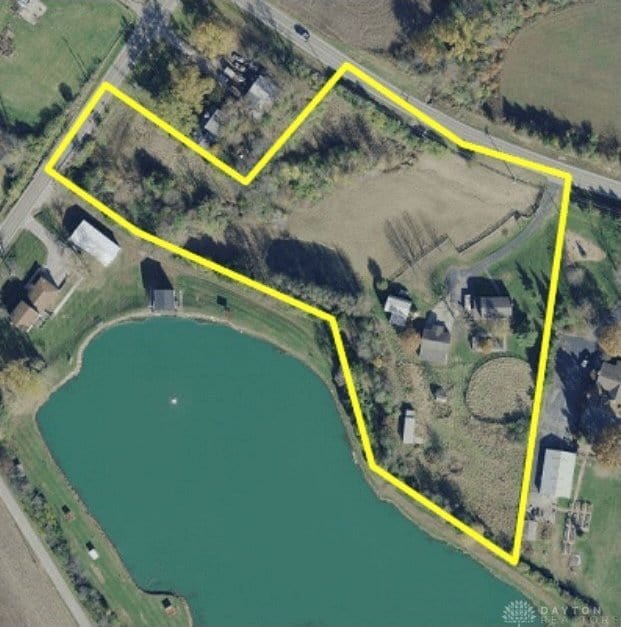 7143 S State Route 123, Blanchester, OH 45107 - aerial view of property's location with property parcel outlined