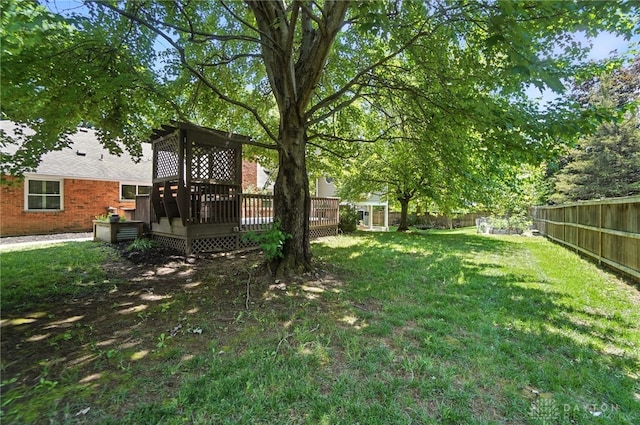 1572 Frontier Ct, Dayton, OH 45458 - fenced backyard with a wooden deck