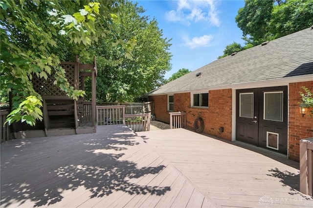 1572 Frontier Ct, Dayton, OH 45458 - wooden terrace with french doors