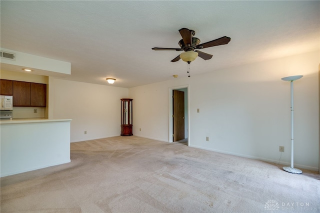 1311 Hollow Run Unit 6, Dayton, OH 45459 - unfurnished living room with a ceiling fan and light colored carpet