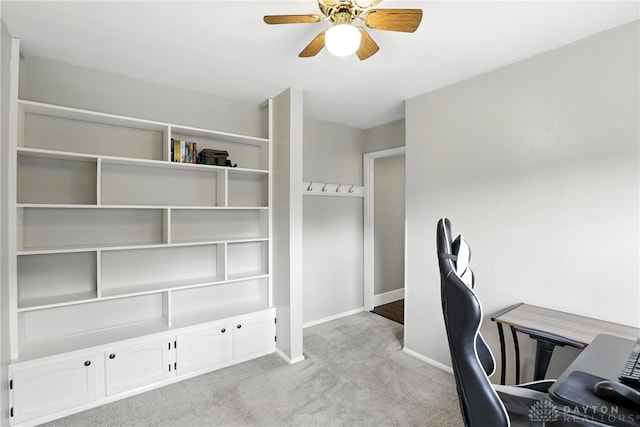 2594 Laura Ln, Norwood, OH 45212 - office area featuring light colored carpet and ceiling fan