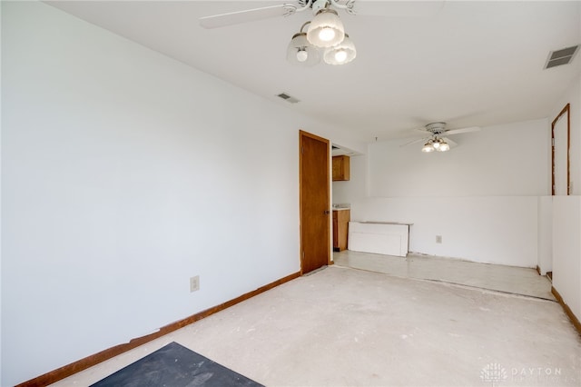 1817 El Camino Dr, Xenia, OH 45385 - empty room featuring concrete floors and ceiling fan
