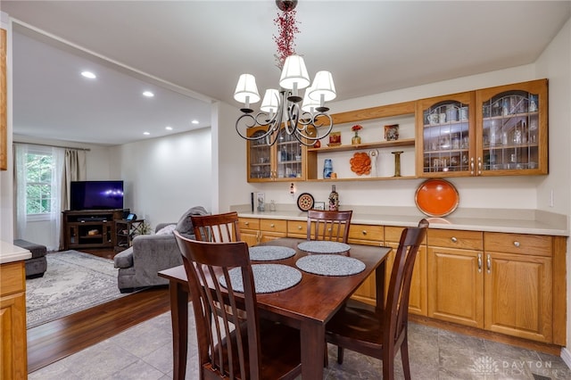 1817 El Camino Dr, Xenia, OH 45385 - dining space featuring recessed lighting and a chandelier