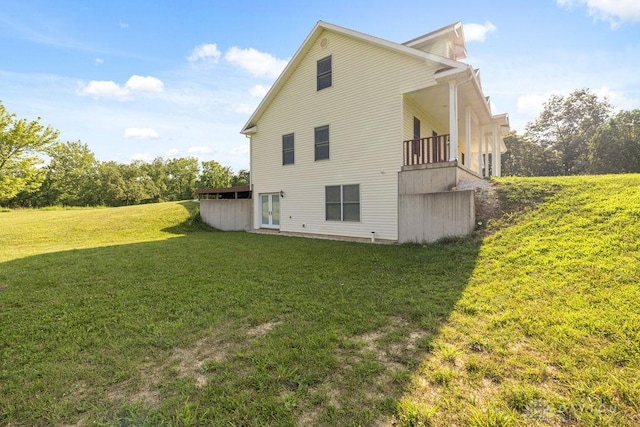 7373 Crowl Rd, Degraff, OH 43318 - back of property featuring a yard and french doors
