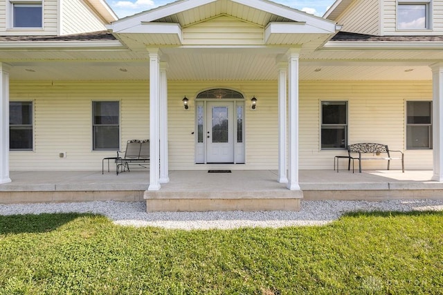 7373 Crowl Rd, Degraff, OH 43318 - doorway to property featuring covered porch