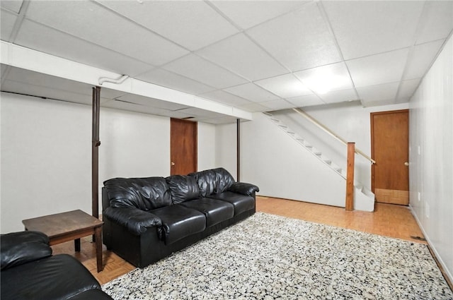 3811 Berryleaf Ct, Dayton, OH 45424 - living area with stairs and a paneled ceiling