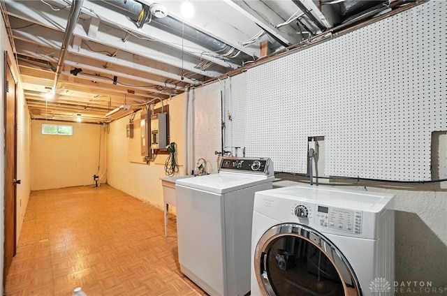 3811 Berryleaf Ct, Dayton, OH 45424 - laundry room with independent washer and dryer and electric panel