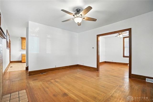7336 Maple Ave, Cincinnati, OH 45231 - spare room featuring a ceiling fan and light wood finished floors