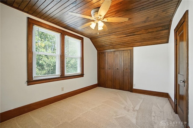 7336 Maple Ave, Cincinnati, OH 45231 - bonus room with wooden ceiling, vaulted ceiling, light colored carpet, and a ceiling fan
