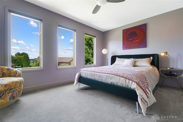 525 Heatherwoode Cir, Springboro, OH 45066 - carpeted bedroom featuring baseboards and ceiling fan