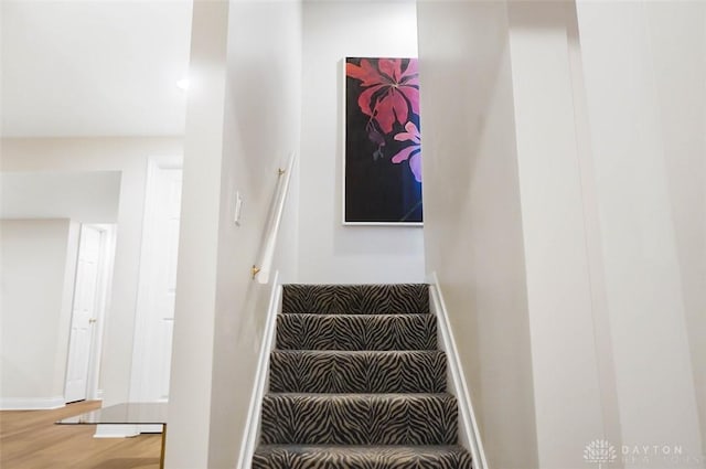 525 Heatherwoode Cir, Springboro, OH 45066 - stairs featuring wood finished floors and baseboards