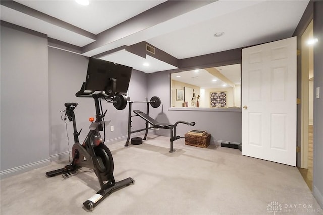 525 Heatherwoode Cir, Springboro, OH 45066 - workout area featuring carpet flooring and recessed lighting