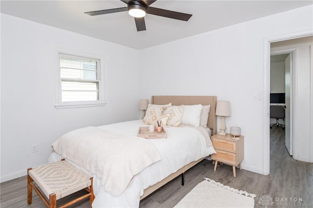 4651 Christopher Ave, Dayton, OH 45406 - bedroom featuring wood finished floors and ceiling fan