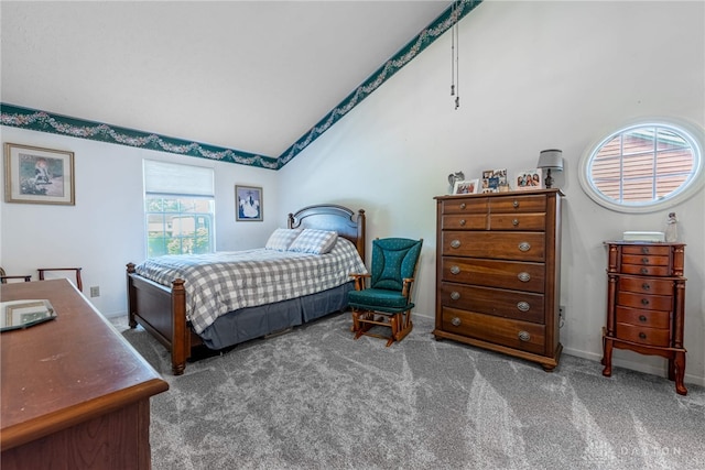 274 Tamarack Trl, Springboro, OH 45066 - carpeted bedroom featuring multiple windows and lofted ceiling
