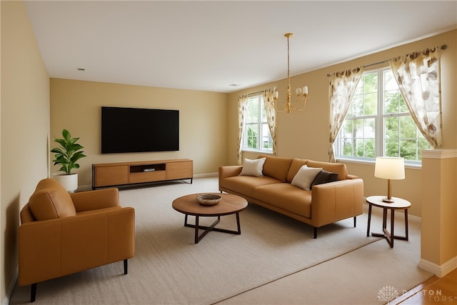 6963 Gentry Ln, Mason, OH 45040 - living area with a chandelier and baseboards