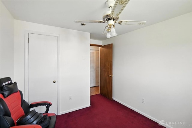 407 Overla Blvd, Englewood, OH 45322 - living area featuring a ceiling fan and carpet floors