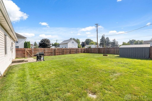 120 N Grant St, Covington, OH 45318 - fenced backyard featuring a shed