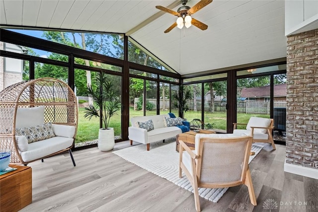 1695 Winterstone Ct, Washington Twp, OH 45458 - sunroom with an outdoor living space, plenty of natural light, and a ceiling fan
