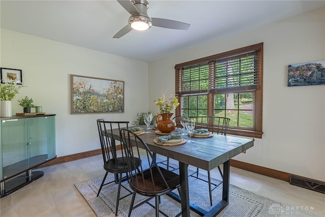 1908 Court Donegal, Middletown, OH 45042 - dining space with ceiling fan and light tile patterned floors