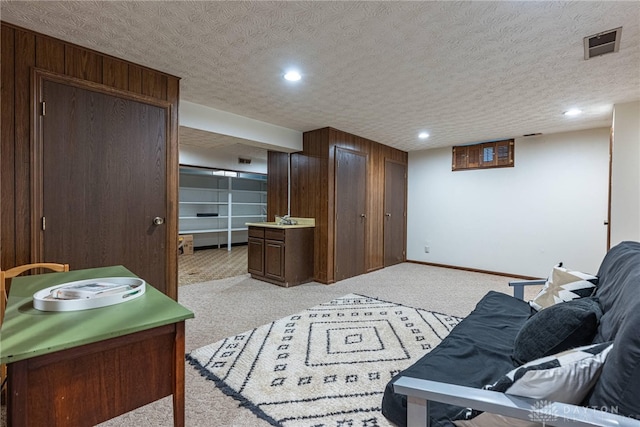 1908 Court Donegal, Middletown, OH 45042 - living room featuring light colored carpet, recessed lighting, and a textured ceiling