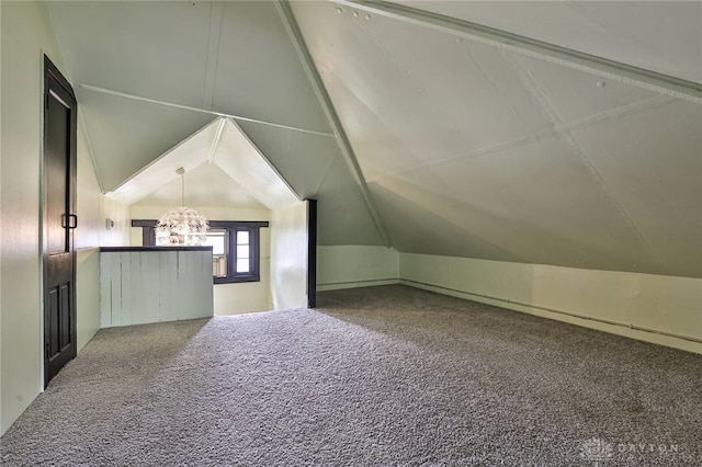 15 Harrison St, Middletown, OH 45042 - bonus room featuring vaulted ceiling, a chandelier, and carpet