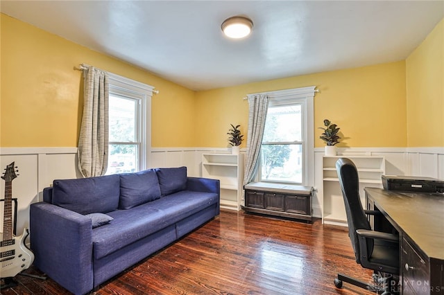 15 Harrison St, Middletown, OH 45042 - home office featuring a wainscoted wall, a decorative wall, and wood finished floors