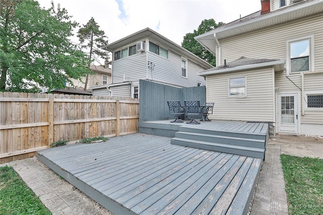 15 Harrison St, Middletown, OH 45042 - wooden terrace featuring a fenced backyard and outdoor dining space