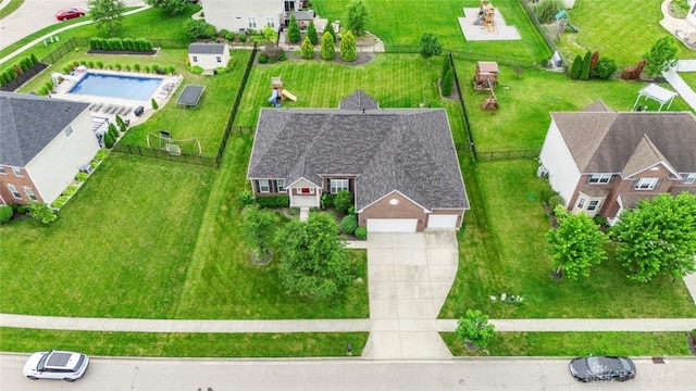 2073 Lincolnshire Dr, Beavercreek, OH 45434 - view from above of property with a pool area