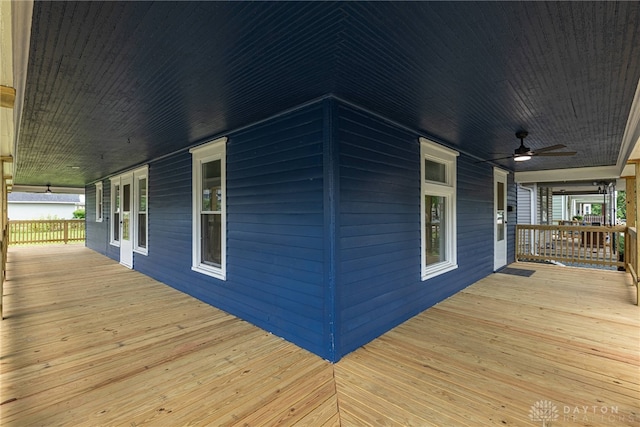 19 Mckinley St, Middletown, OH 45042 - wooden porch featuring a ceiling fan