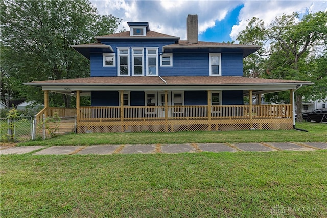 19 Mckinley St, Middletown, OH 45042 - view of front of house with a porch, a chimney, and a gate