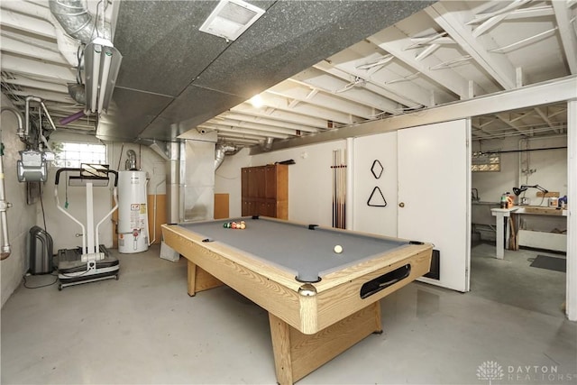 702 W Sharon Rd, Forest Park, OH 45240 - game room with water heater, concrete floors, and pool table