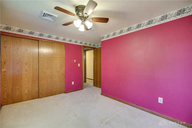 789 W Krepps Rd, Xenia, OH 45385 - unfurnished bedroom with carpet flooring, ceiling fan, and a closet
