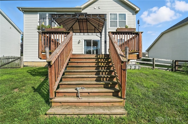 171 Shanda Dr, Monroe, OH 45050 - back of house featuring stairway and a wooden deck