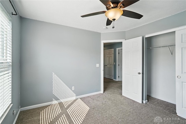 171 Shanda Dr, Monroe, OH 45050 - unfurnished bedroom with carpet, a closet, and a ceiling fan