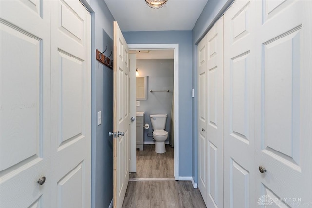 6235 Pheasant Hill Rd, Dayton, OH 45424 - bathroom with wood finished floors and a closet