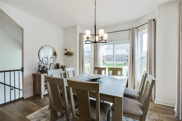 598 Twilight Ln, Dayton, OH 45440 - dining room with a chandelier and wood finished floors