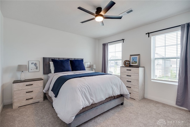 598 Twilight Ln, Dayton, OH 45440 - bedroom featuring light carpet and a ceiling fan
