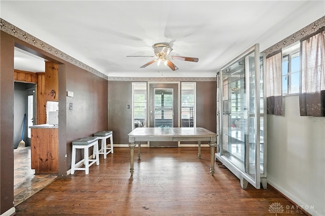6101 Capri Dr, Cincinnati, OH 45224 - office area featuring ceiling fan and wood finished floors