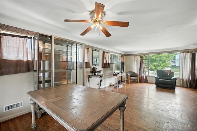 6101 Capri Dr, Cincinnati, OH 45224 - office with a ceiling fan and wood finished floors