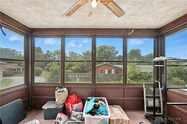 6101 Capri Dr, Cincinnati, OH 45224 - sunroom / solarium featuring ceiling fan