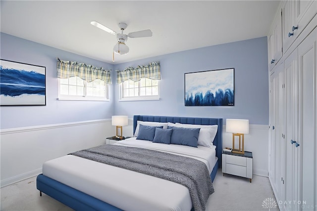 928 E Stroop Rd, Kettering, OH 45429 - bedroom featuring light colored carpet and a ceiling fan