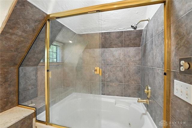 715 E Schantz Ave, Oakwood, OH 45419 - bathroom featuring a combined bath / shower with jetted tub and tile walls