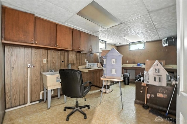 2042 Hilltop Rd, Xenia, OH 45385 - home office featuring a paneled ceiling