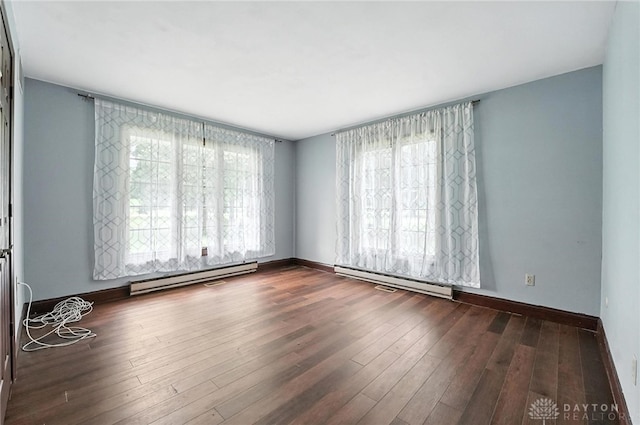 2042 Hilltop Rd, Xenia, OH 45385 - empty room with a baseboard radiator and wood finished floors